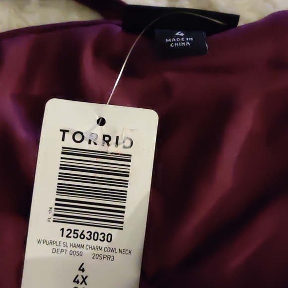 🔷PLUM PURPLE CHARMEUSE COWL NECK CAMI - Picture 4 of 5